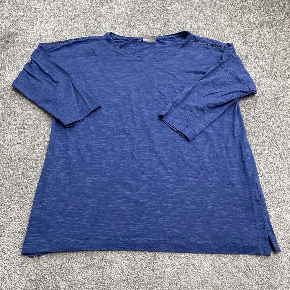 Columbia Shirt Womens Large Blue Long Sleeve Round Neck Casual Outdoor Stretch